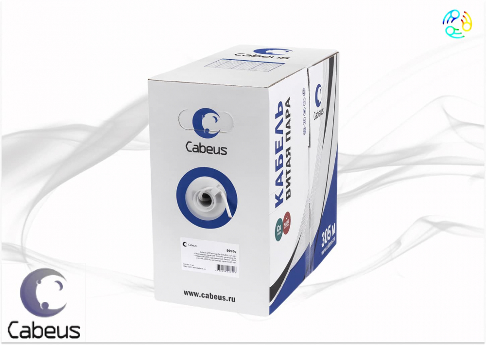 Витая пара кат.5e Cabeus UTP-4P-Cat.5e-SOLID-GY-LIGHT 4 пары серая (305 м) Витая пара кат.5e Cabeus UTP-4P-Cat.5e-SOLID-GY-LIGHT 4 пары серая (305 м)