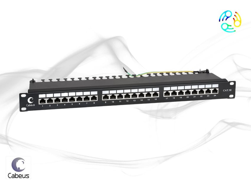 ����-������ 19 ���.5� Cabeus PL-24-Cat.5e-SH-��������� ��������������-Dual IDC 1U 24 �����