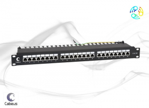 ����-������ 19 ���.5� Cabeus PL-24-Cat.5e-SH-��������� ��������������-Dual IDC 1U 24 �����