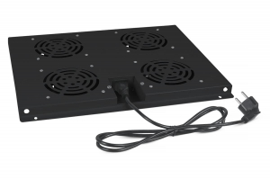 Вентиляторный модуль потолочный для шкафов 1U Cabeus TRAY-60-BK 4 вентилятора черный Вентиляторный модуль потолочный для шкафов 1U Cabeus TRAY-60-BK 4 вентилятора черный