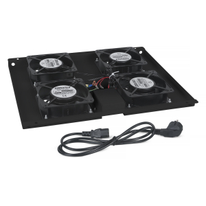 Вентиляторный модуль потолочный для шкафов 1U Cabeus TRAY-60-BK 4 вентилятора черный Вентиляторный модуль потолочный для шкафов 1U Cabeus TRAY-60-BK 4 вентилятора черный