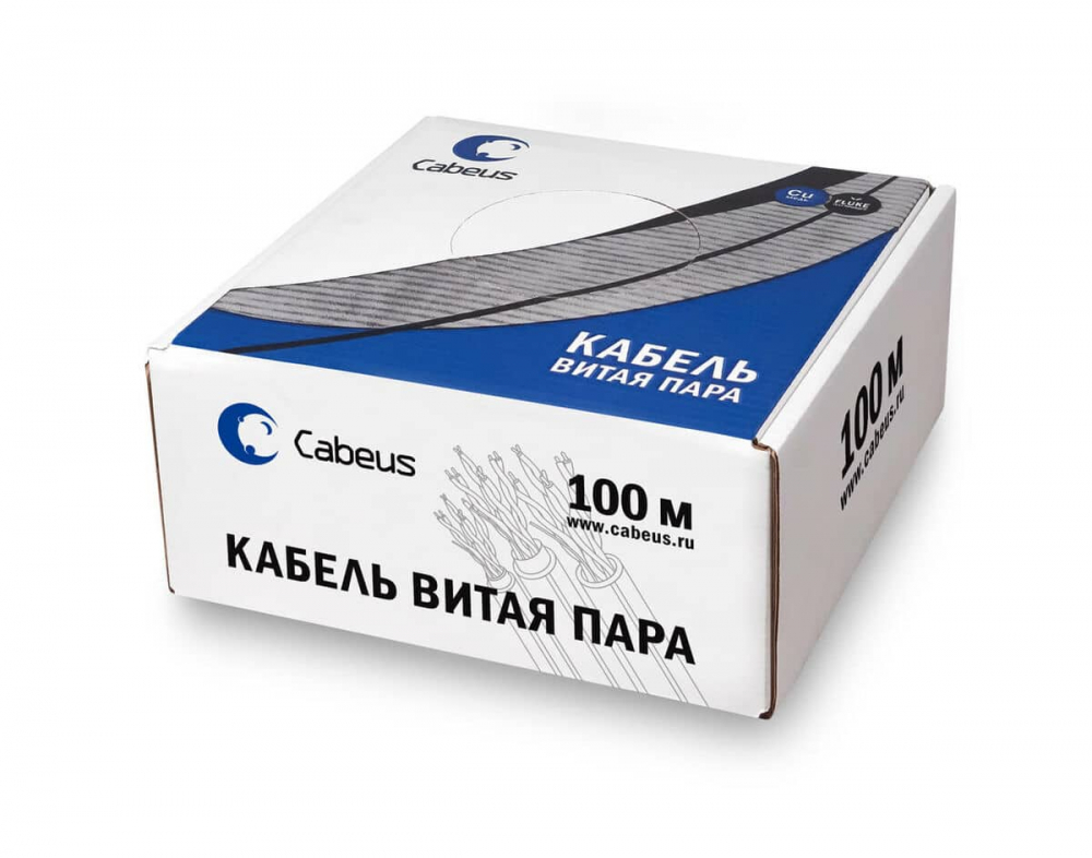  Cabeus UTP-4P-Cat.5e-SOLID-GY-100 4 ���� ����� ����� ���� ���.5� ����� ���� ���.5�100�