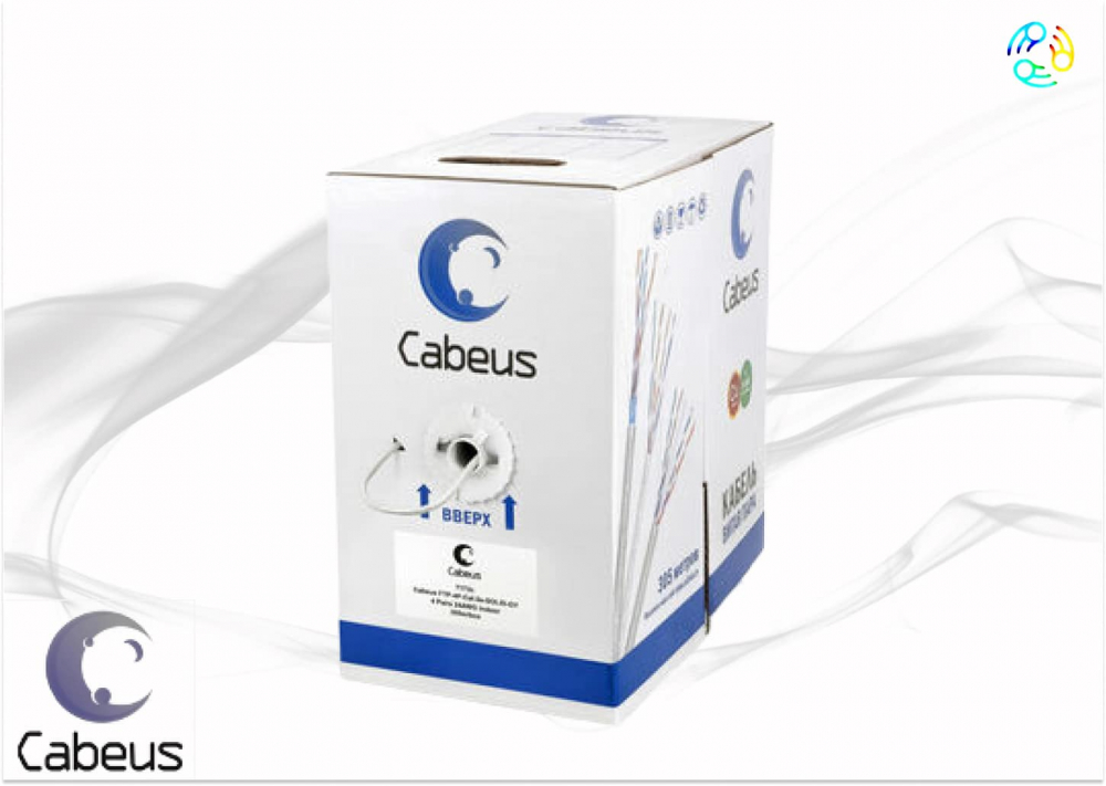 Экранированная витая пара кат.5e Cabeus FTP-4P-Cat.5e-SOLID-GY 4 пары серая, 305м Экранированная витая пара кат.5e Cabeus FTP-4P-Cat.5e-SOLID-GY 4 пары серая, 305м
