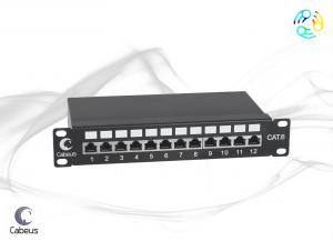 ����-������ 10 ���.6 Cabeus PL-12-Cat.6 10-SH-Dual 1U 12 ������