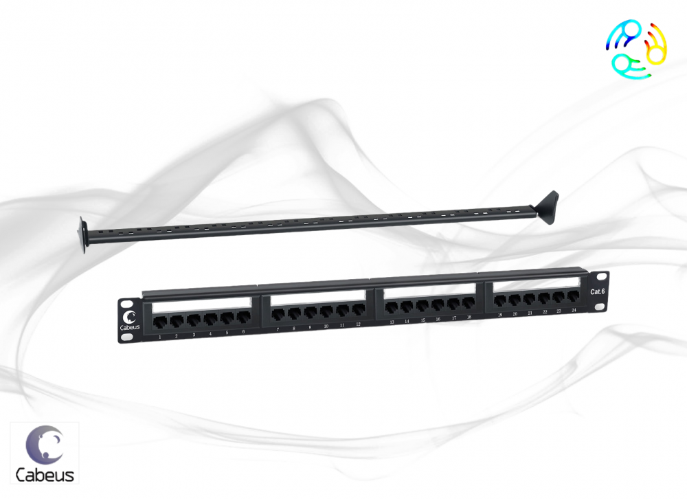 ����-������ 19 ���.6 Cabeus PL-24-Cat.6-Dual 1U 24 �����